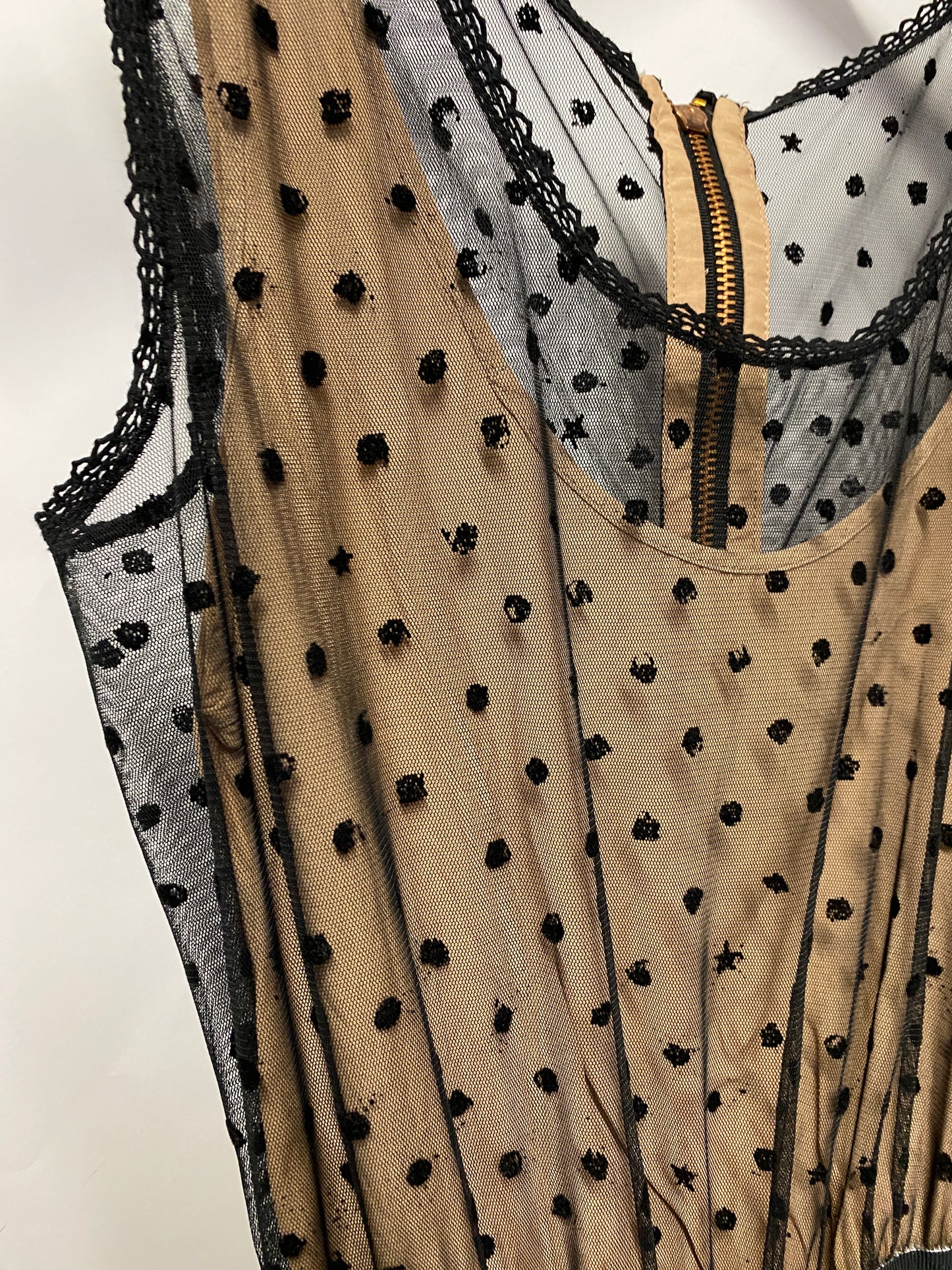 Diesel Beige and Black Polka Dot Playsuit