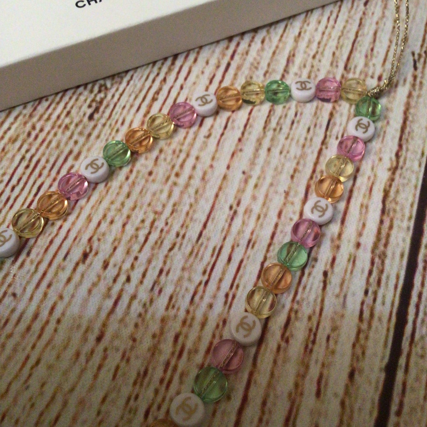 Chanel Chance Multicoloured Beaded Bag Charm Strap w/Box