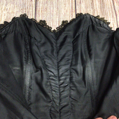 Images Black Velvet w/Gold Detail Strapless Dress Size 10