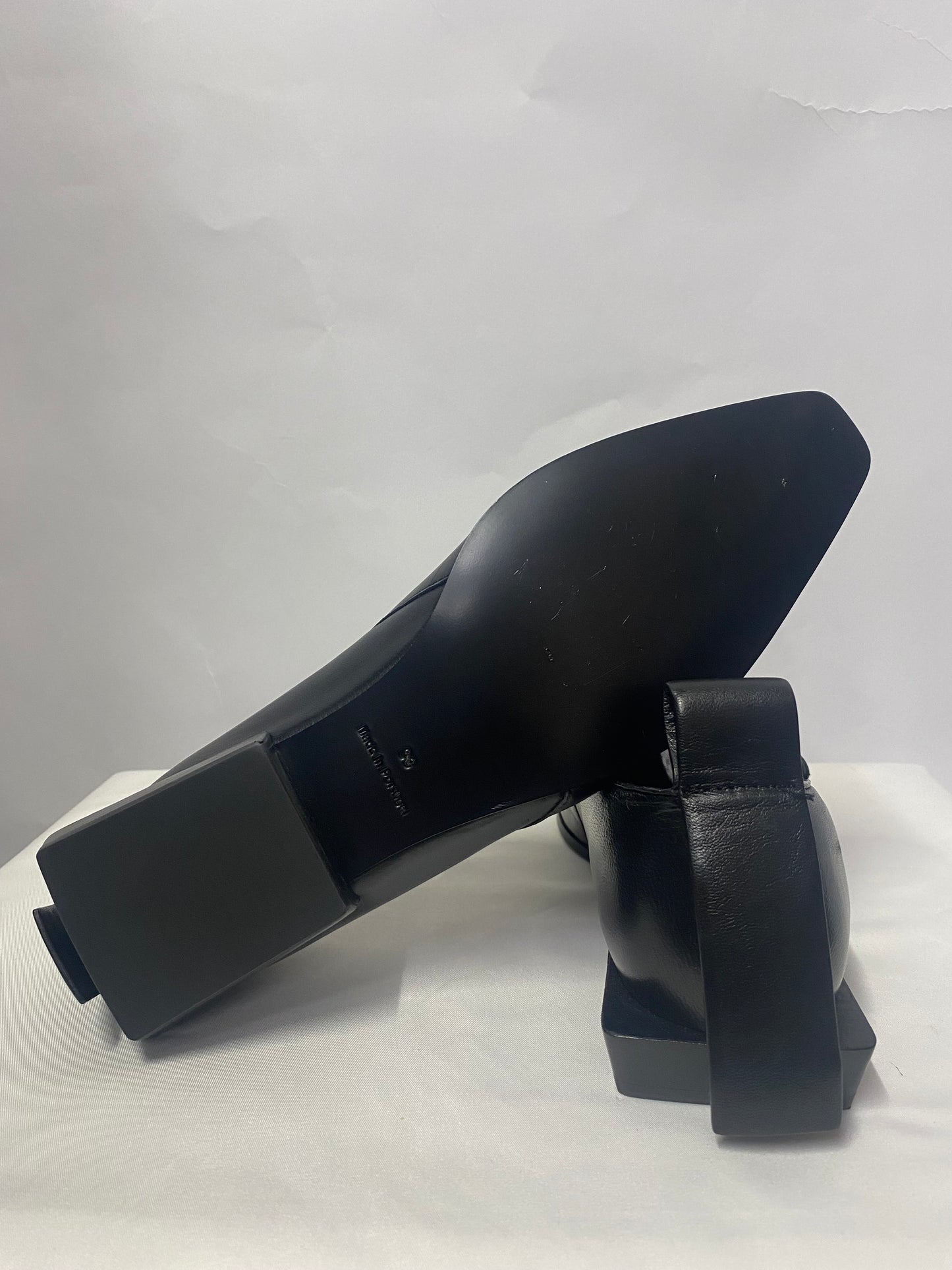 COS Black Leather Flat Slip On Shoes 6