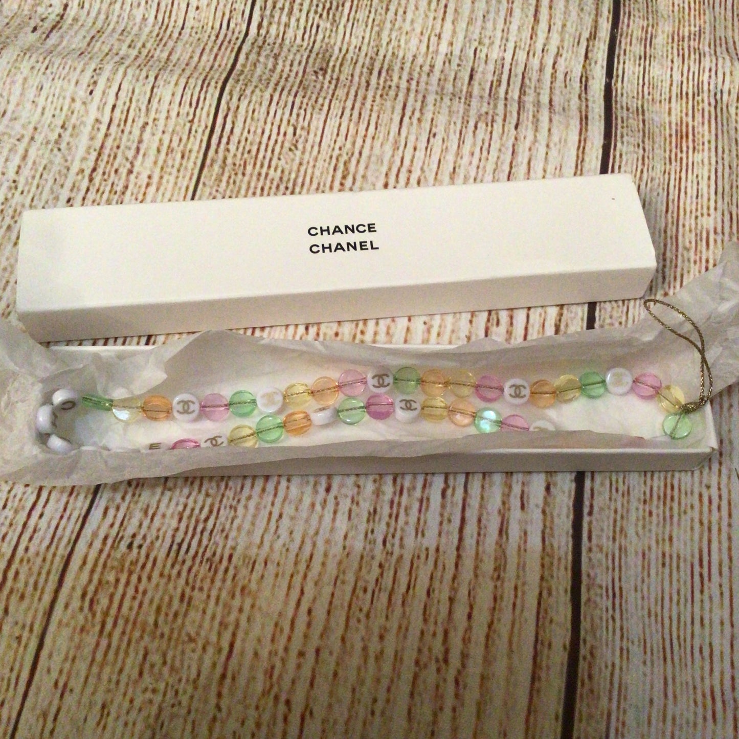 Chanel Chance Multicoloured Beaded Bag Charm Strap w/Box