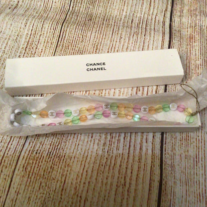 Chanel Chance Multicoloured Beaded Bag Charm Strap w/Box