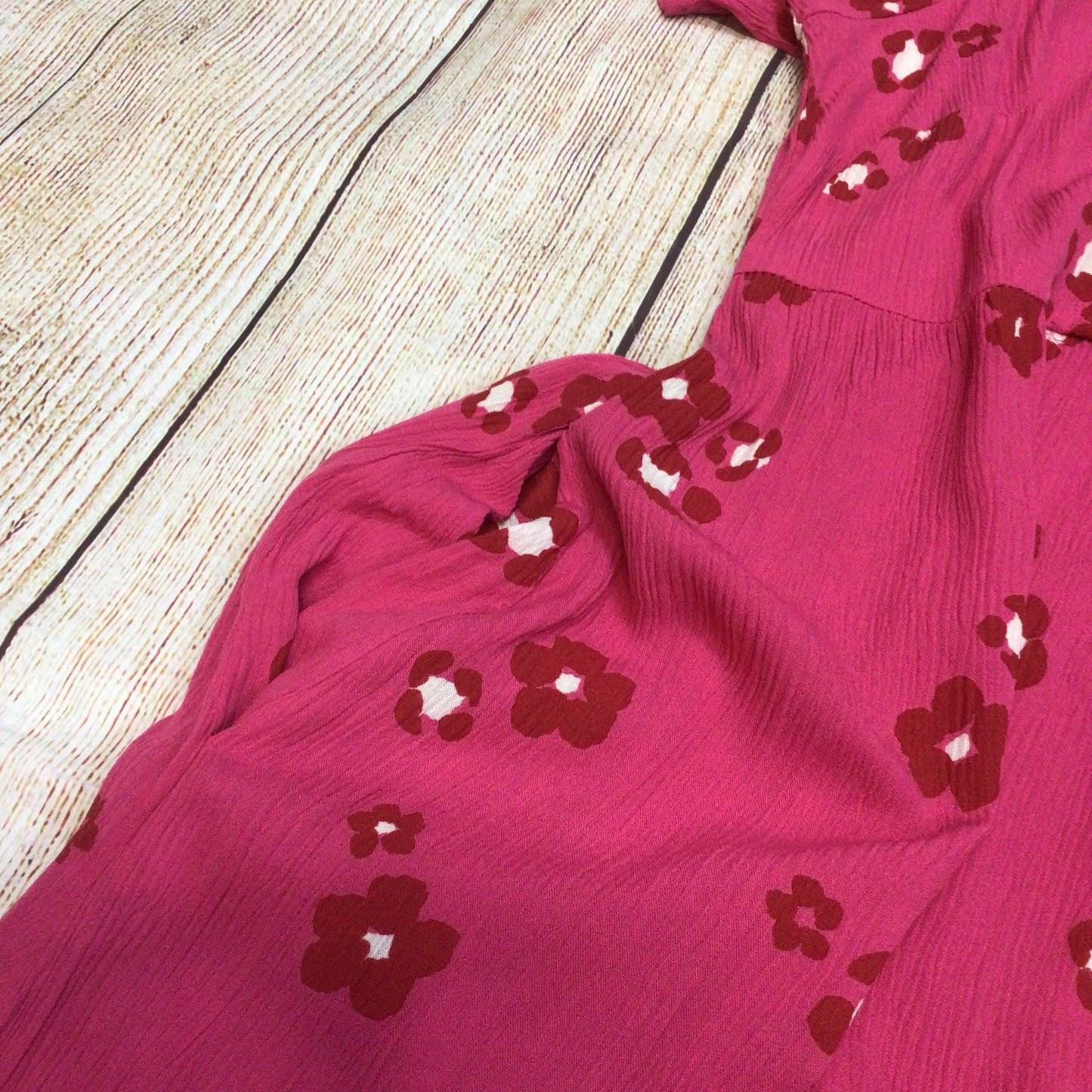 Simply Be Pink Floral Button Up Dress w/Pockets Size 20