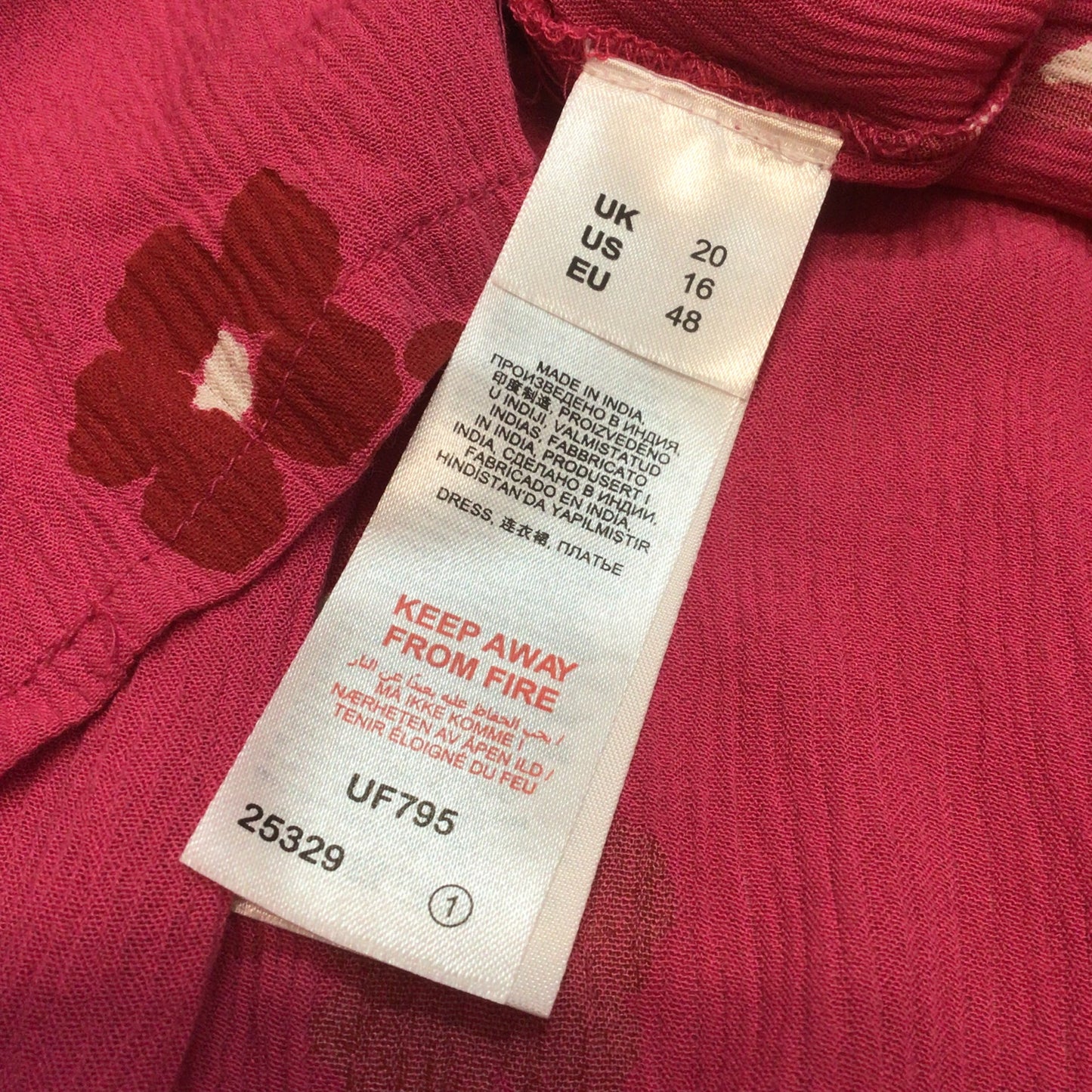 Simply Be Pink Floral Button Up Dress w/Pockets Size 20