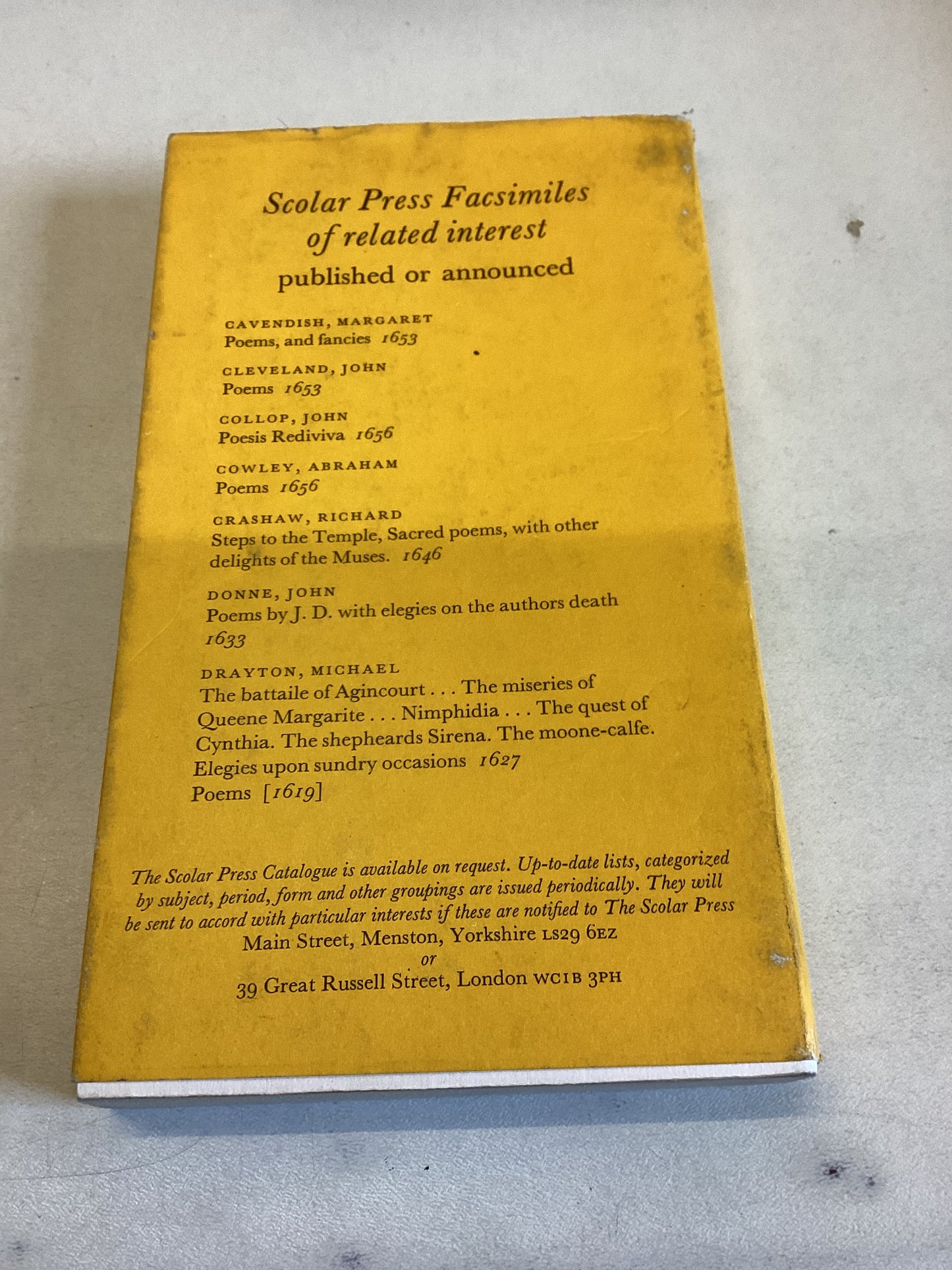 Poems Elegies Paradoxes and Sonnets Henry King 1657 a Scolar Press Facsimile