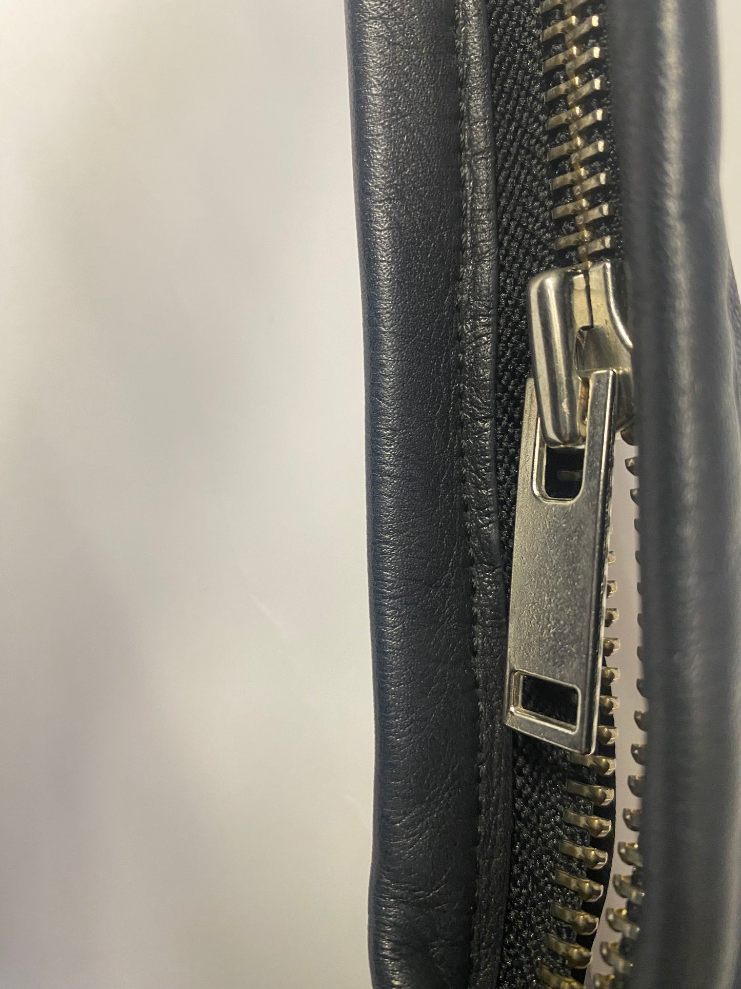 COS Black Soft Leather Shoulder Tote Bag Silver Zips