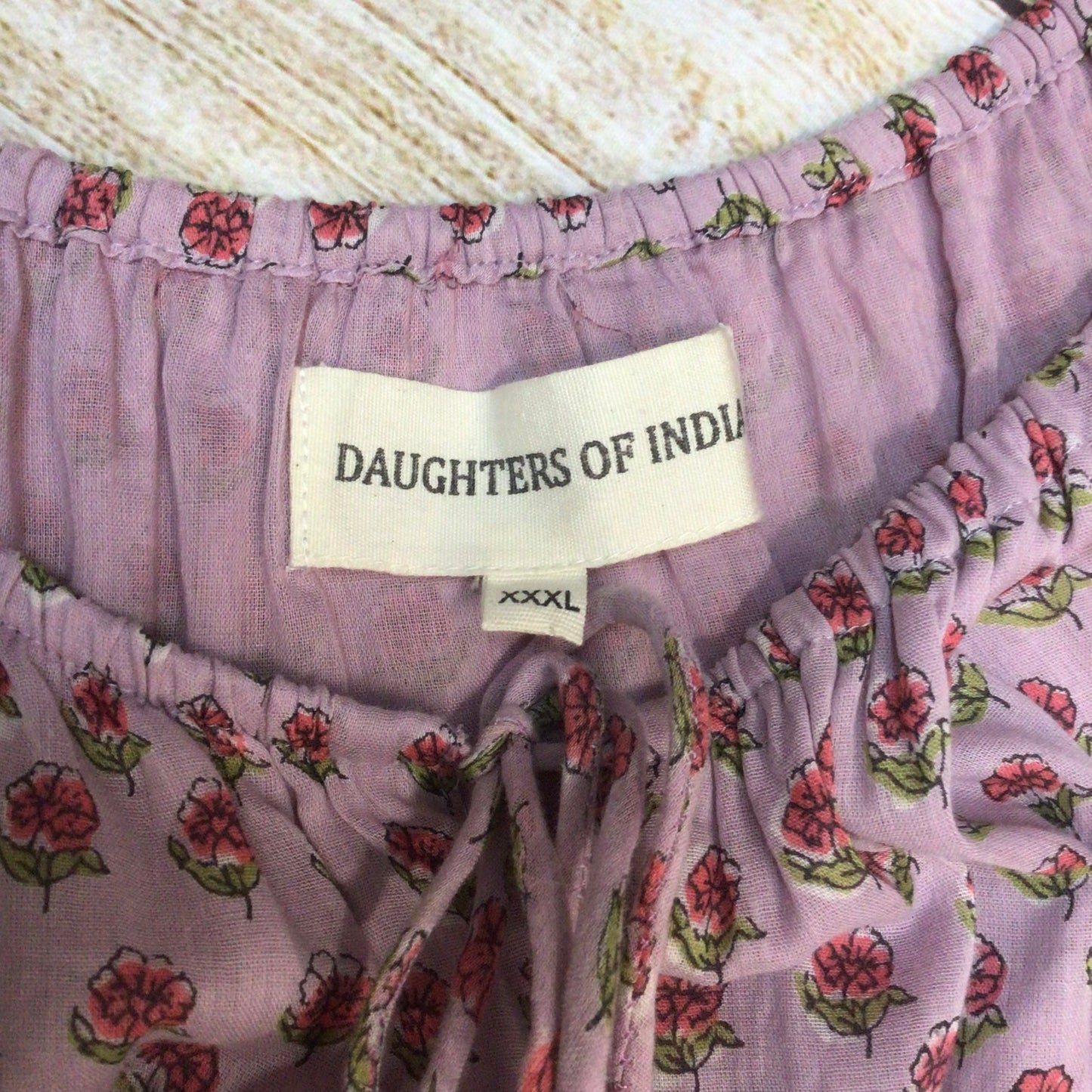 Daughters of India Sita Pink Purple 100% Cotton Floral Maxi Dress Size XXXL