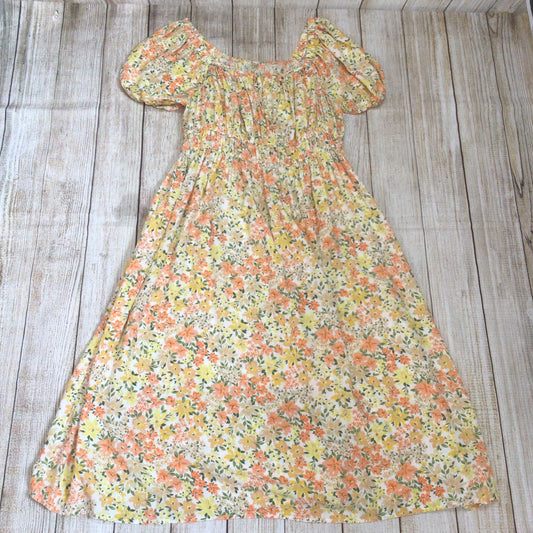 Anise Orange & Yellow Floral Tie Front Dress Size 20