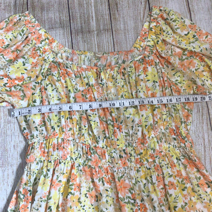 Anise Orange & Yellow Floral Tie Front Dress Size 20