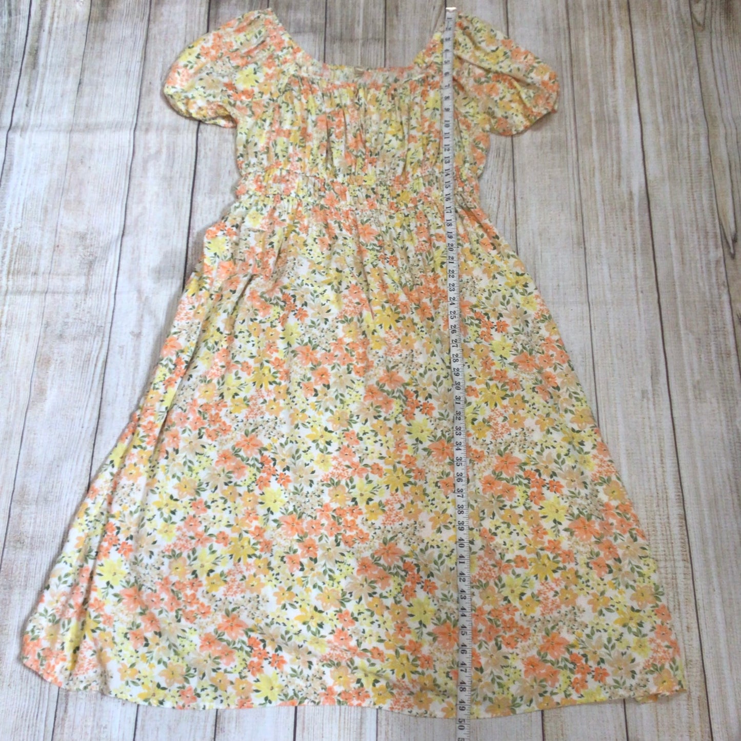 Anise Orange & Yellow Floral Tie Front Dress Size 20