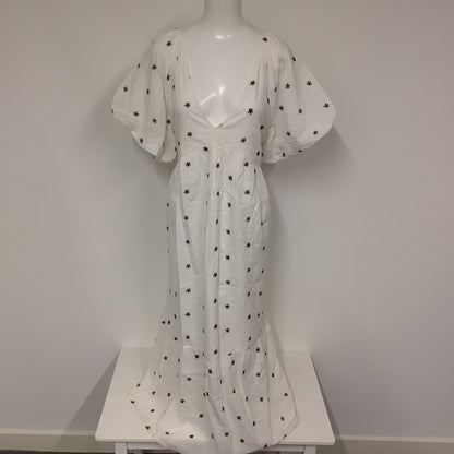 BNWT New Look White & Black Embroidered 100% Cotton Dress RRP £39.99 Size 16