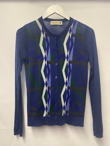 Pringle of Scotland Blue Cashmere and Silk Cardigan Small