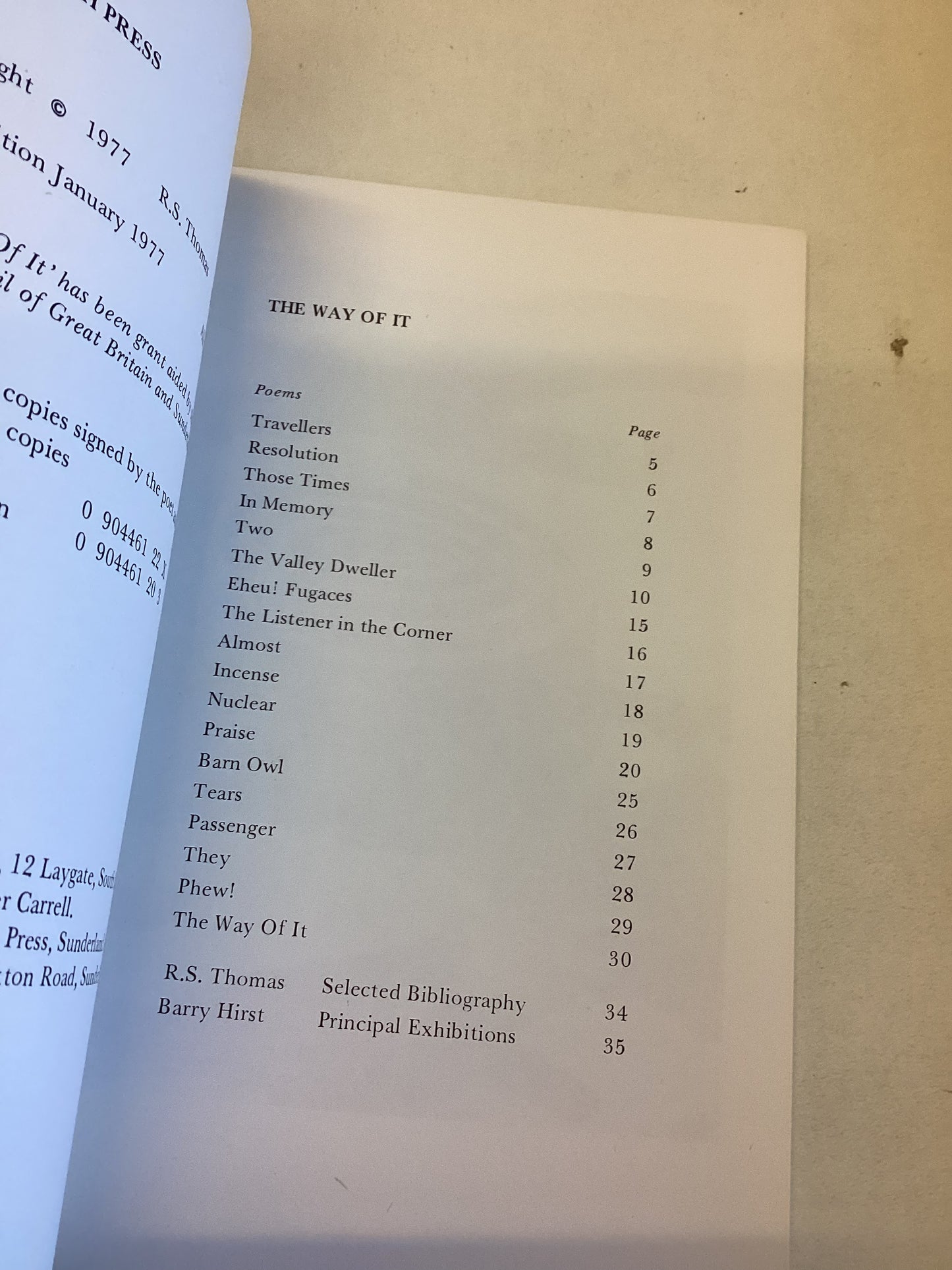 The Way Of It Poems By R S Thomas Drawings By Barry Hirst