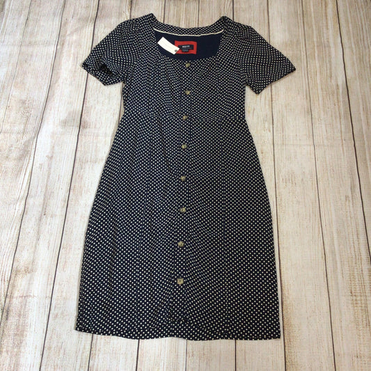BNWT Maeve by Anthropologie Blue & White Cecile Polka Dot Dress Size 10