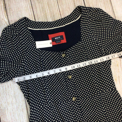 BNWT Maeve by Anthropologie Blue & White Cecile Polka Dot Dress Size 10