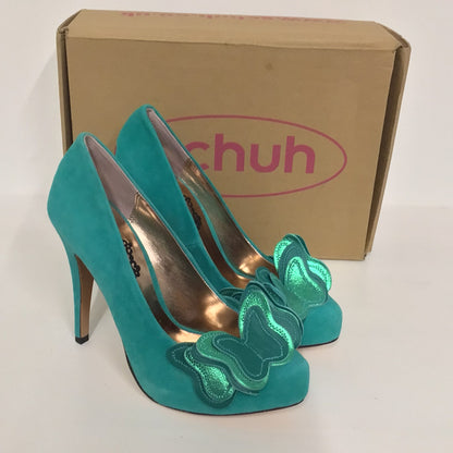 BNIB Schuh Green Frenchie Butterfly Court Heels Size 5 UK