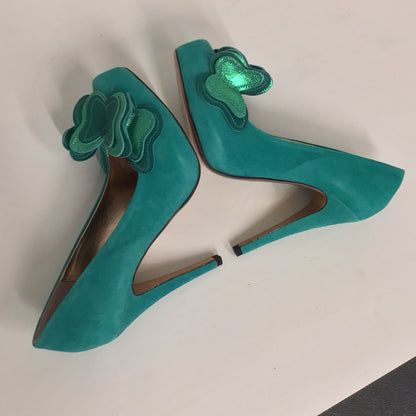 BNIB Schuh Green Frenchie Butterfly Court Heels Size 5 UK