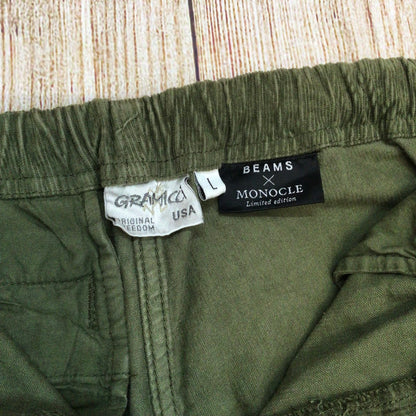 Gramicci Beams x Monocle Olive Green Corduroy Cotton Blend Trousers Size L