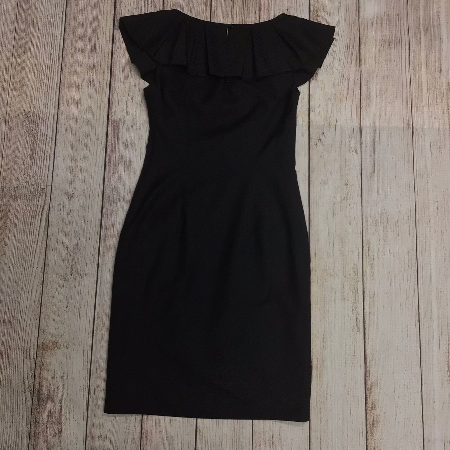 Ted Baker Black Fan Neck Dress w/Pockets Size 0 (6 UK)