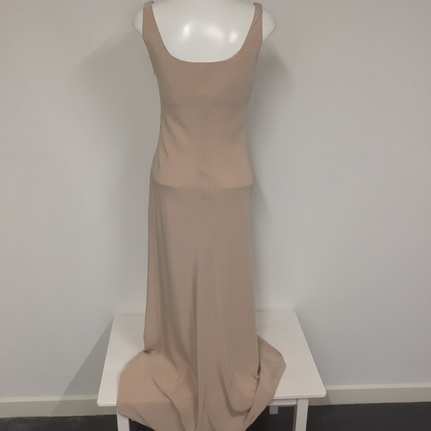 Pearce Fionda Beige Nude Long Dress w/Diamante Detail Size 10