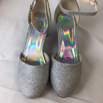 Where's That From Silver Glitter Sandals Heels Kids Size 2 UK