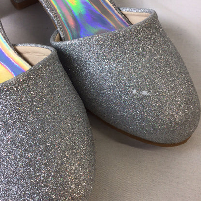 Where's That From Silver Glitter Sandals Heels Kids Size 2 UK