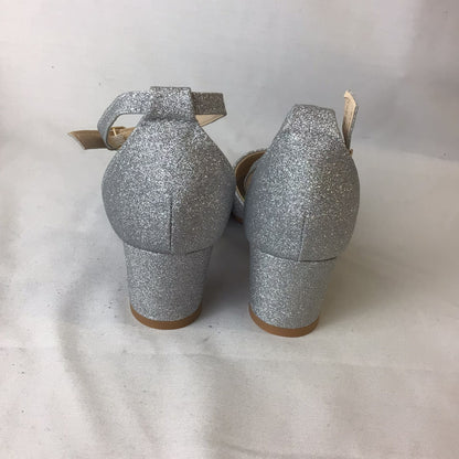 Where's That From Silver Glitter Sandals Heels Kids Size 2 UK