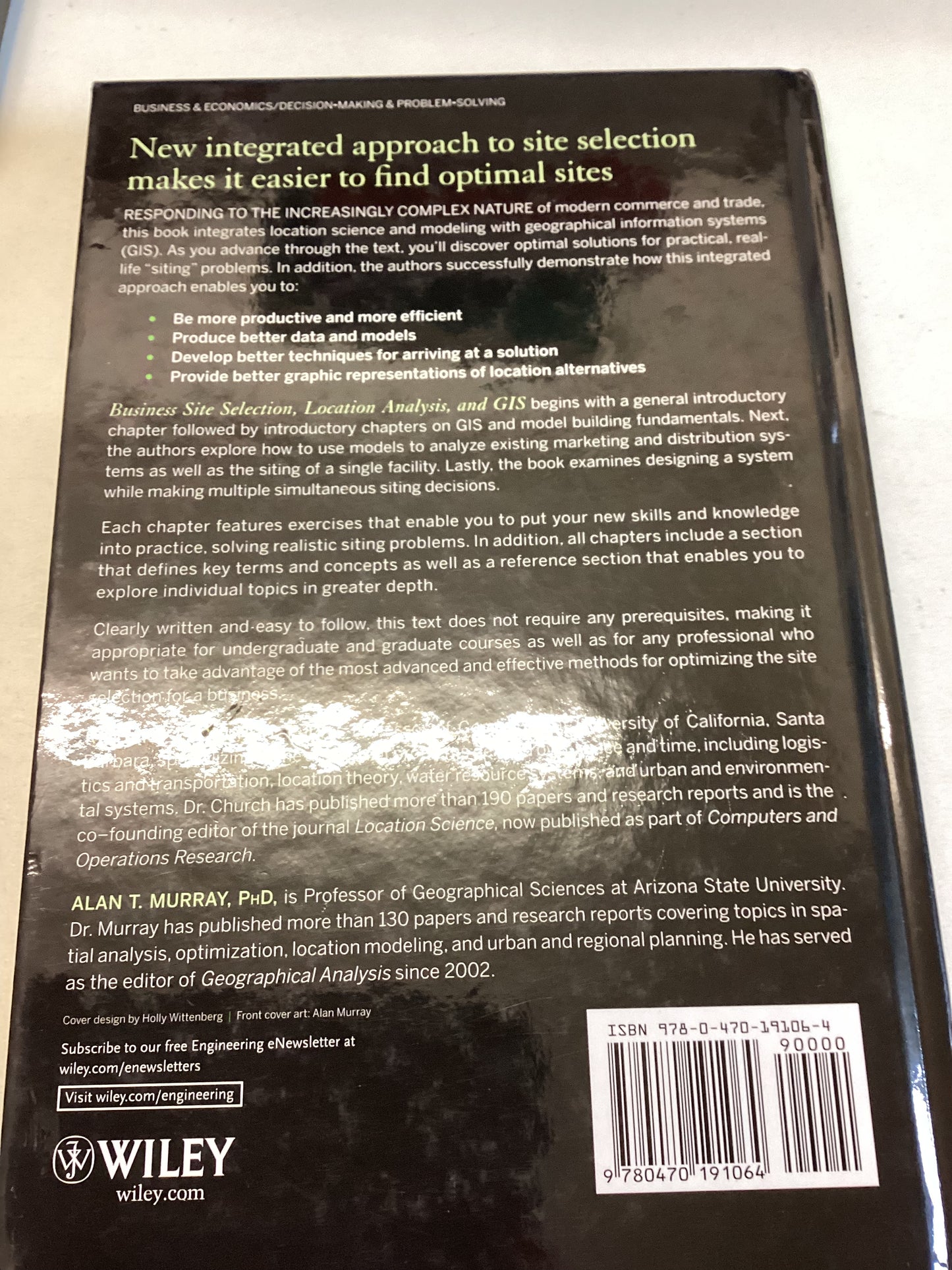 Business Site Selection Location Analysis and GIS Richard L Church Alan T Murray