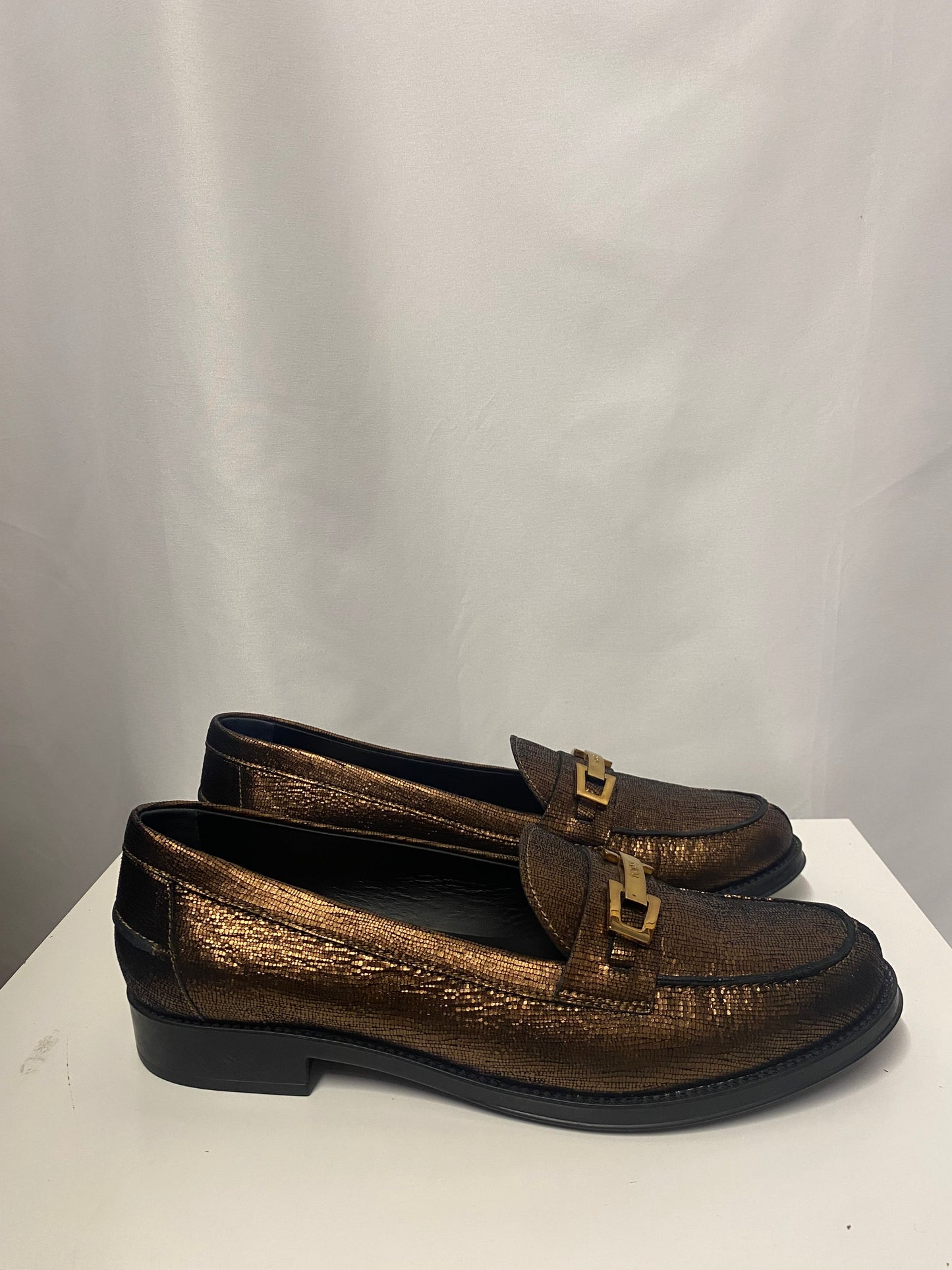 Tod's Bronze Slip On Brogues 7.5