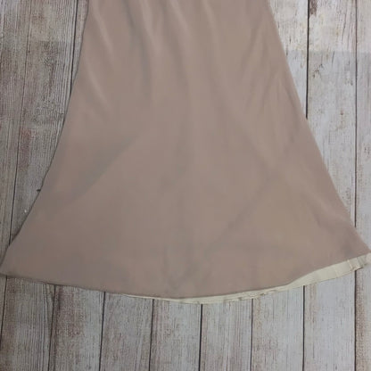 Pearce Fionda Beige Nude Long Dress w/Diamante Detail Size 10