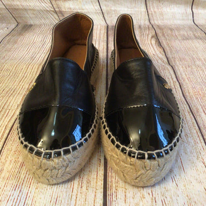 Kurt Geiger Black Leather Flatform Espadrille Shoes Size 6 UK (39 EU)