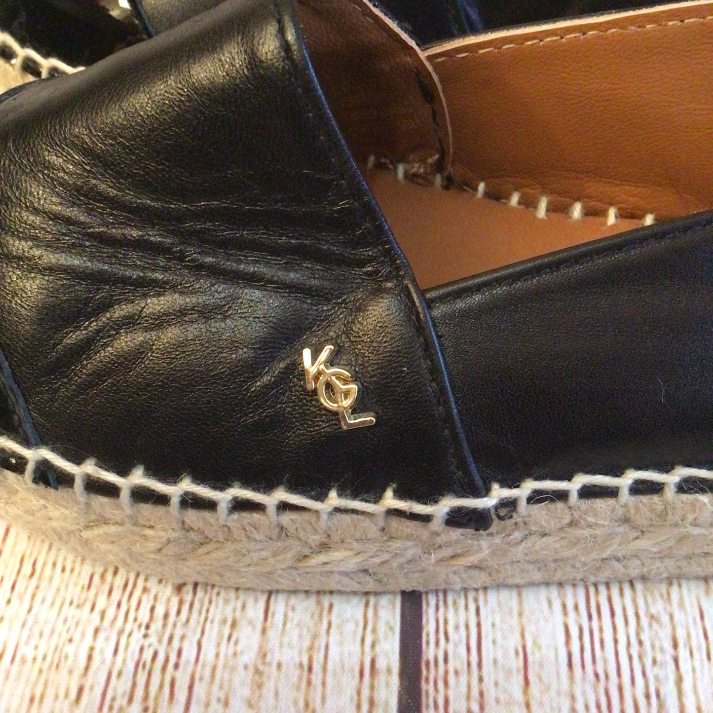 Kurt Geiger Black Leather Flatform Espadrille Shoes Size 6 UK (39 EU)
