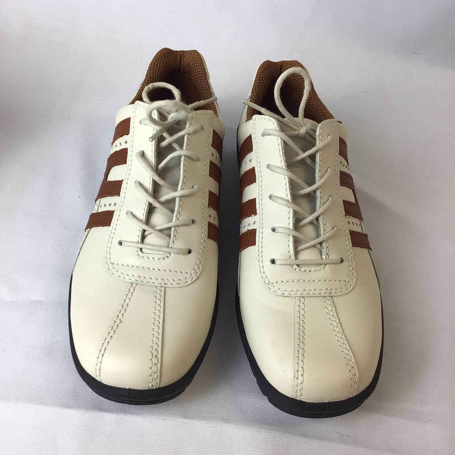 BNIB Ecco Brown & Cream Leather Trainers Shoes Size 39 EU (6 UK)