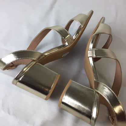 New Look Gold Strappy Heels Sandals Size 5 UK Wide Fit