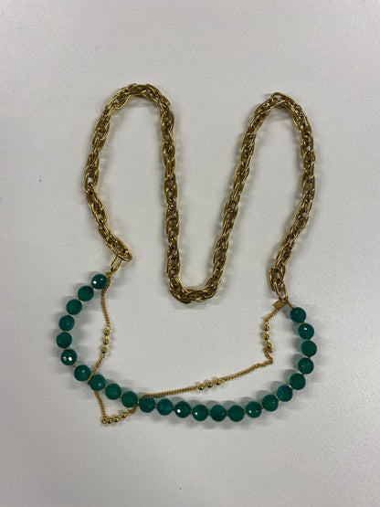 Bex Rox Gold and Green Multi Chain Necklace