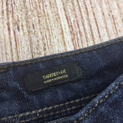 Massimo Dutti Dark Blue Tapered Fit Cotton Blend Jeans Size 14