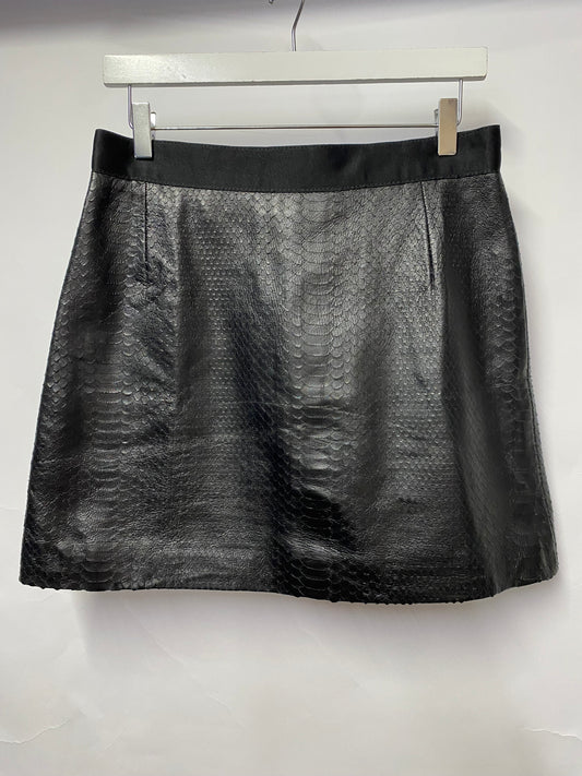 H&M X Giambattista Valli Black Snake Effect Leather Mini Skirt 40/12