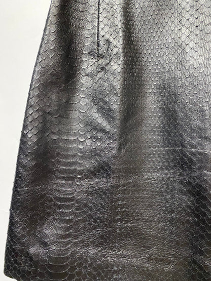 H&M X Giambattista Valli Black Snake Effect Leather Mini Skirt 40/12