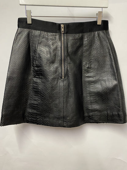 H&M X Giambattista Valli Black Snake Effect Leather Mini Skirt 40/12