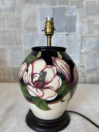 Moorcroft Large Floral Table Lamp by Rachel Bishop with shade