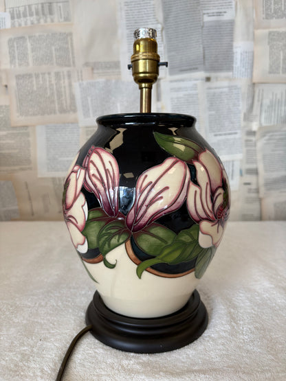 Moorcroft Large Floral Table Lamp by Rachel Bishop with shade