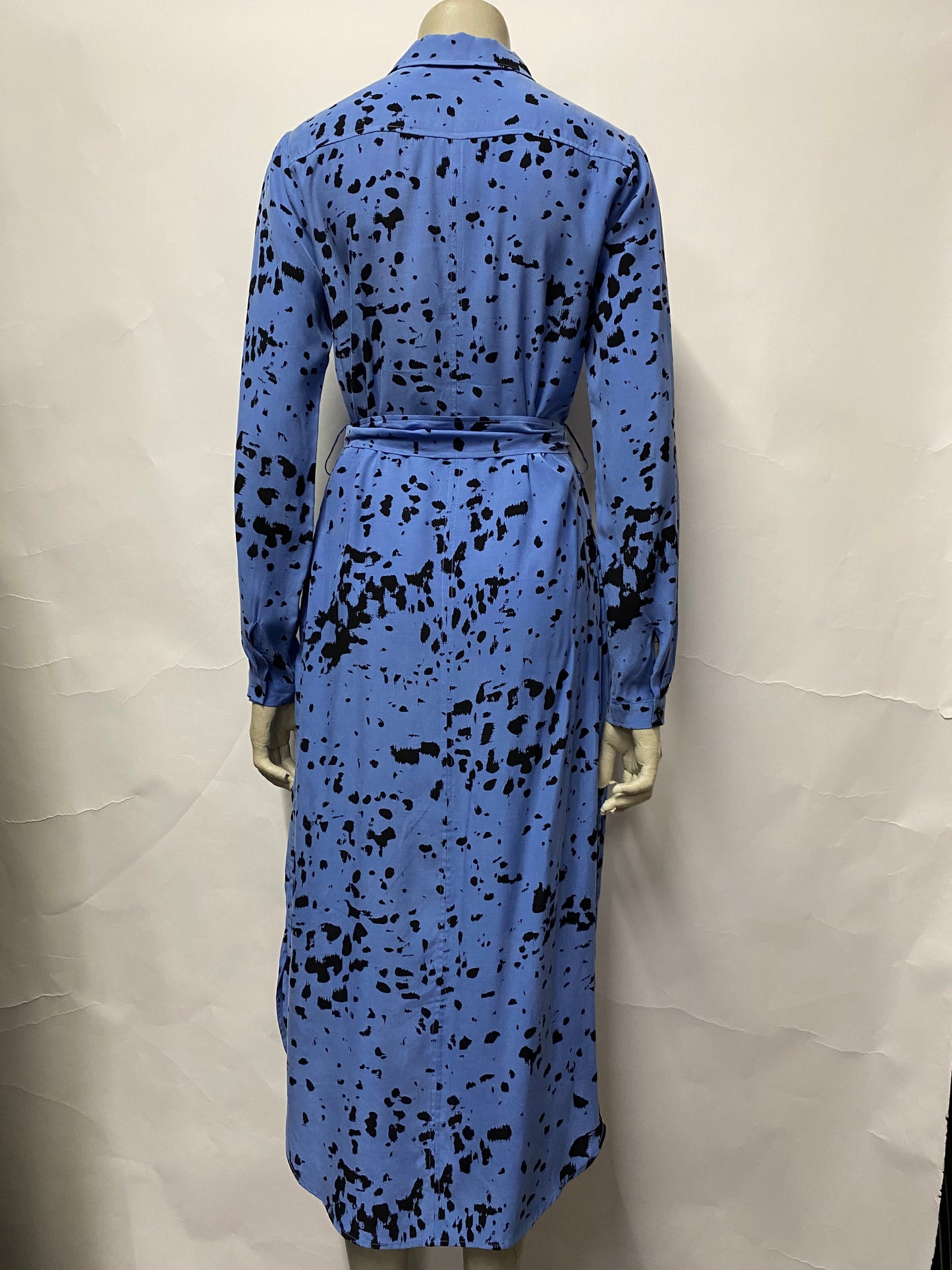 Whistles Blue Smudge Dot Dress 8