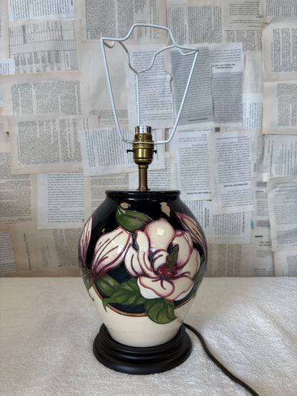 Moorcroft Large Floral Table Lamp by Rachel Bishop with shade
