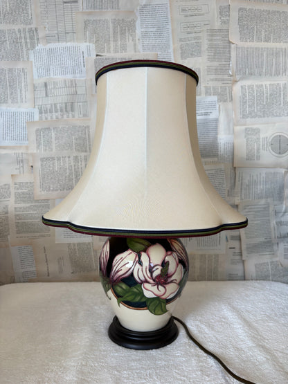 Moorcroft Large Floral Table Lamp by Rachel Bishop with shade
