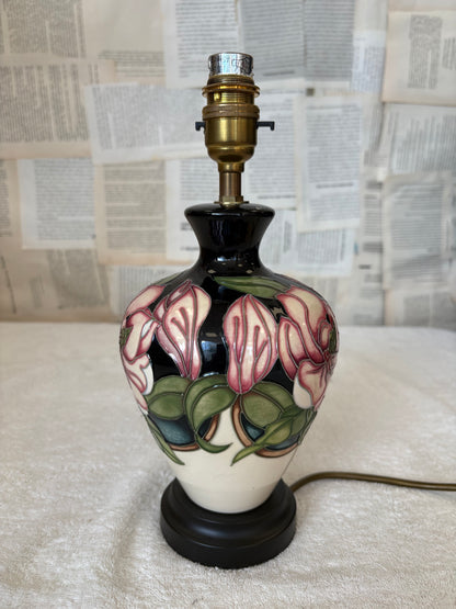 Moorcroft Small Floral Table Lamp by Rachel Bishop with shade