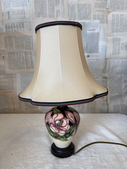 Moorcroft Small Floral Table Lamp by Rachel Bishop with shade