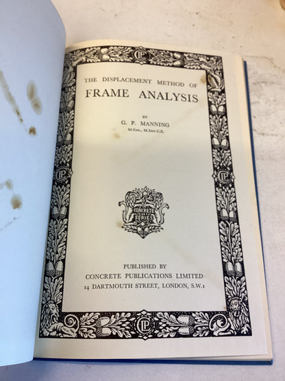 The Displacement Method of Frame Analysis  G P Manning