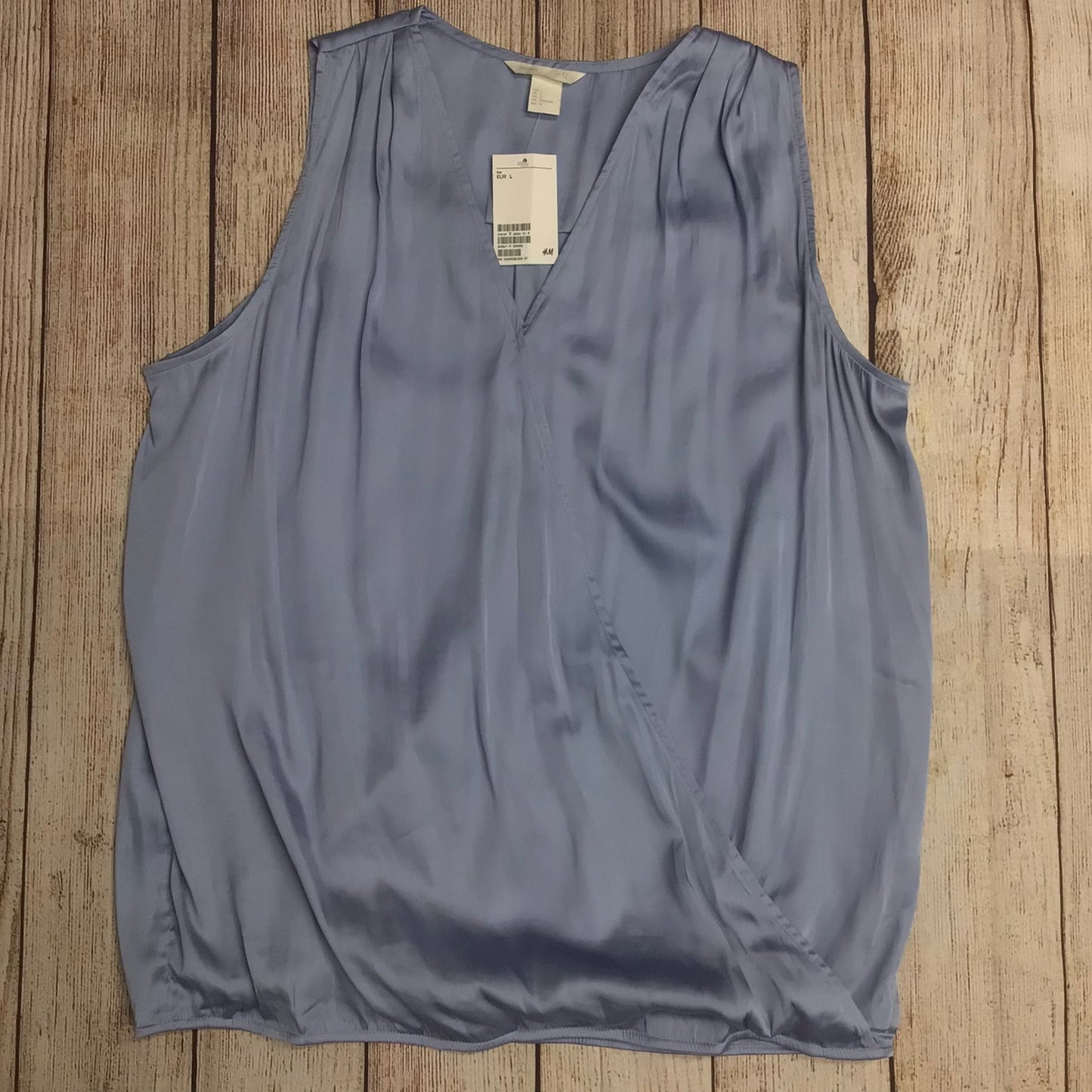 BNWT H&M Mama Nursing Blue Sleeveless V Neck Blouse Size L