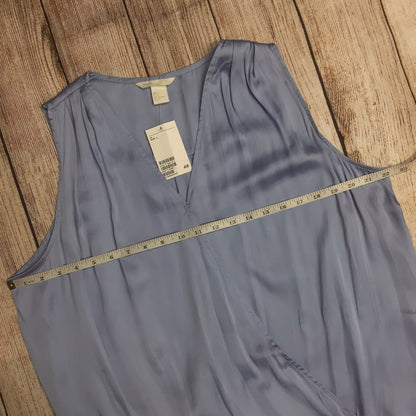 BNWT H&M Mama Nursing Blue Sleeveless V Neck Blouse Size L