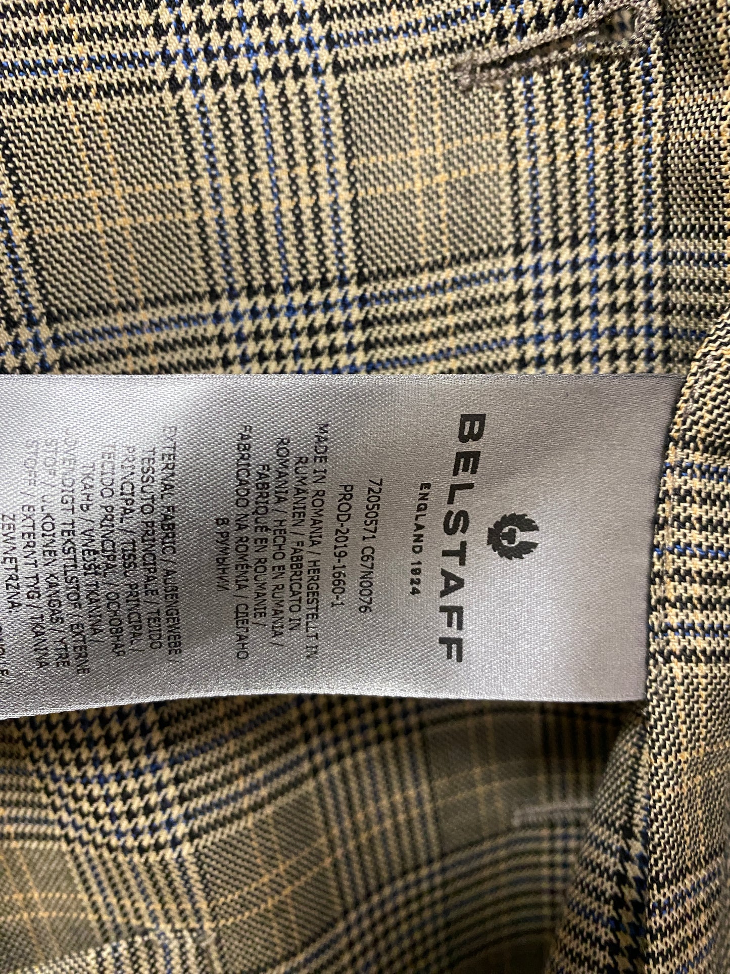 Belstaff Brown Chequered Wool Blazer 4 UK